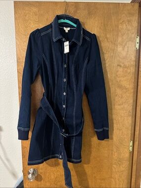 Cello Denim-Style Trench Coat in Blue